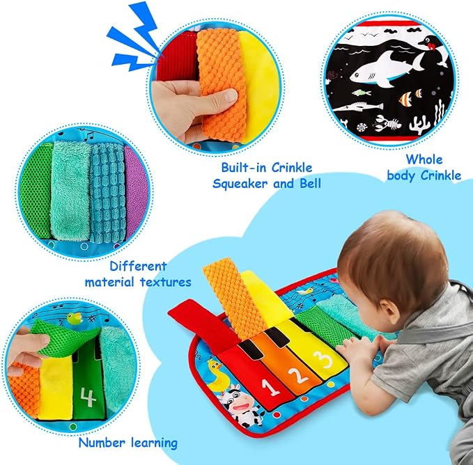 Tummy Time Baby Mirror Mat | Black & White High Contrast