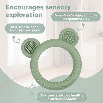 3-Pack Baby Teething Toys | Silicone Teethers 3M+ BPA-Free