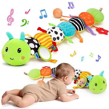 Musical Stuffed Caterpillar Baby Toy for Tummy Time | 0–6M