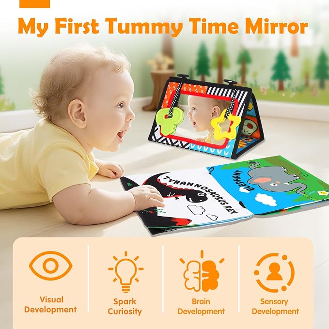 Black & White High Contrast Tummy Time Toys for Newborns