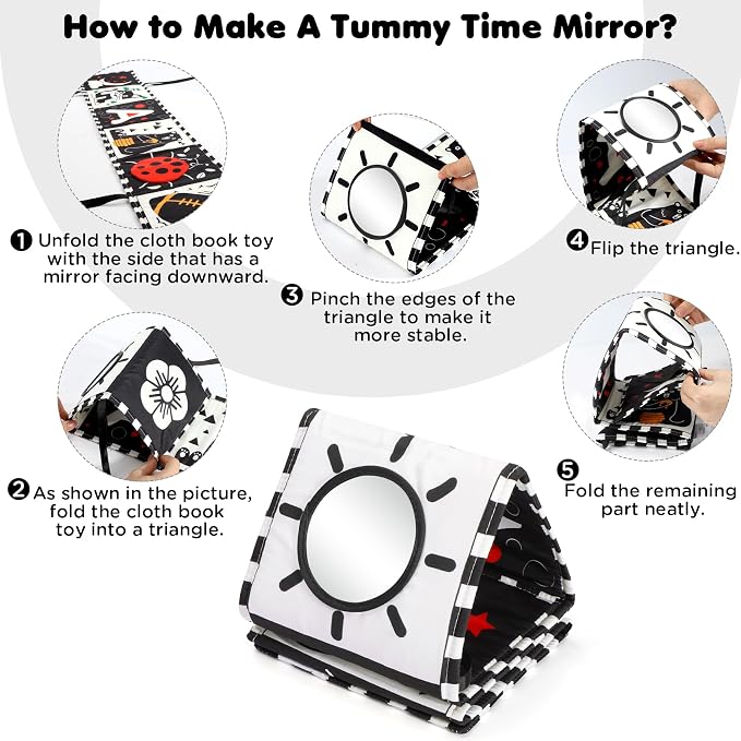 Black & White High-Contrast Baby Toy for Tummy Time | Newborn