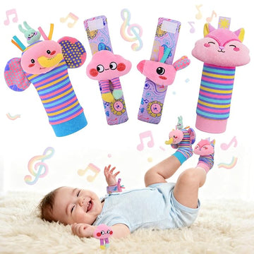 Baby Rattle Socks & Wrist Sensory Toys for Infants 0–6M