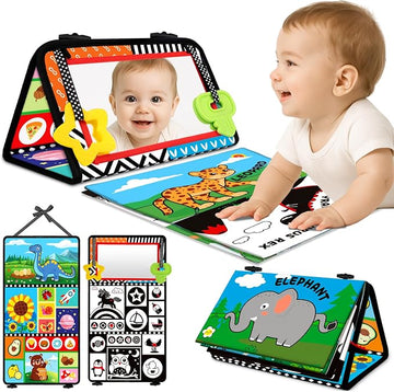 Black & White High Contrast Tummy Time Toys for Newborns